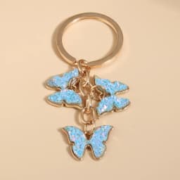 Cute Keychain Colorful Butterfly Key Ring Enamel Flying Animals Key Chains For Women Girls Handbag Accessorie Handmade Jewelry