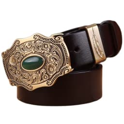 2020 new designer belt men high quality belts for men leaf flower 3.8 cm wide strap girdle full grain 100% genuine leather cow