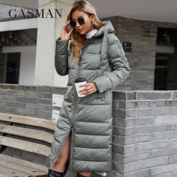 GASMAN 2022 New women's winter down jackets brand high-quality fashion parkas Casual contrast warm Hooded Coat women 21792