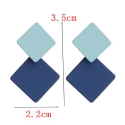 New Blue Color Dangle Earring for Women Round Metal Flower Leaf Crystal Gem Star Brincos Sweet Wedding Party Jewelry Xmas Gift