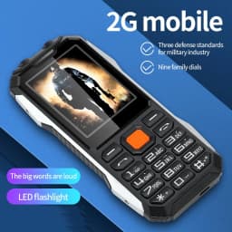 Slim Rugged Outdoor Phone Dual SIM Big Button Long Standby Blacklist Loud Speaker Two Flashlight SOS Dialing MP3 Video Player