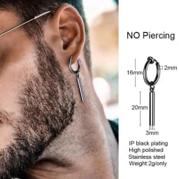 FUN GRENADE SHAPED EARRINGS FOR MEN JEWELRY STAINLESS STEEL HOOP EARING GIFT FOR HIM
