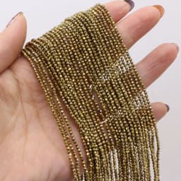 5pcsNatural Stone Crystal Color Plated Faceted Small Bead Multicolor 38CM Beaded Fashion DIY Necklace Bracelet CharmJewelry Gift
