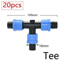 16mm 5/8'' Irrigation Drip Tape Tap Valve Elbow Tee End Plug Thread Lock Connector Garden Watering Pipe Hose Joints