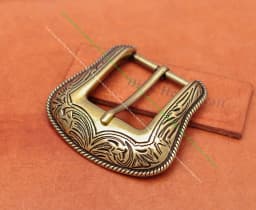 Antique Brass Plated Western Cowboy Rodeo 3PCS Set Floral Carved Replacement Jeans Apparel Leather Belt Buckle Fit 35mm Strap
