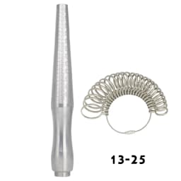 PHYHOO Russian Metal Ring Sizer Set Measuring Ring with Rings Mandrel Sizer Finger Sizing Measuring Stick Ring Jewelry Tools Set