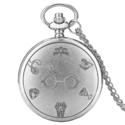 Retro Bronze Harajuku Clock Lightning Glasses Quartz Pocket Watch Necklace Flash Glasses Graphic Pendant Chain Art Antique Gifts
