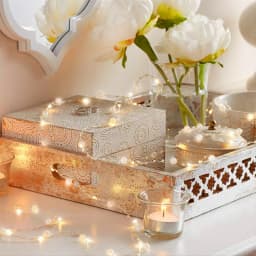 LED Pearl Copper Wire String Lights 2M 5M 10M Battery Power Garland Home DIY Fairy Lamps For Wedding Party Holiday Gifts