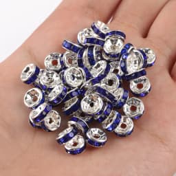50pcs Brass Crystal Rhinestone Spacer Beads 4/6/8mm Gold Silver AB Color Rondelle Jewelry Makings Findings Bracelet Accessories