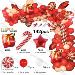 Christmas Balloon Arch Green Gold Red Box Candy Balloons Garland Cone Explosion Star Foil Balloons New Year Christma Party Decor
