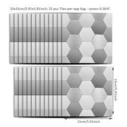 25PCS Floor Stickers White Gray Tile Anti-Slip Self-Adhesive Waterproof Wall Sticker for Bathroom Kitchen Hexagon Tile Decor