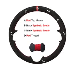 Hand Sewing Car Steering Wheel Cover Wrap Beige Leather Suede For Renault Megane 2 2002-2009 Scenic 2 (Grand Scenic) Kangoo 2