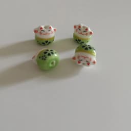 30pcs 13x14mm Hand Painted Lucky Cat Ceramic Beads Vertical Hole Loose Spacer Cute Animal Ceramics Bead For Jewelry Making DIY
