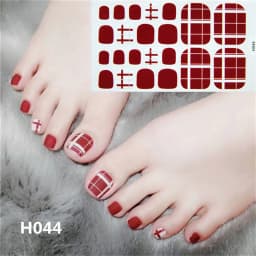 22Tips/Sheet Nail Sticker Adhesive Toenail Art Polish Tips French Glitter Sequins Nail Wraps Strips Easy Toenail Sticker