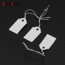 100Pcs White Kraft String Blanks Price Tag Wedding Favour Price Label Paper Pricing Tags With Rope 26x13mm