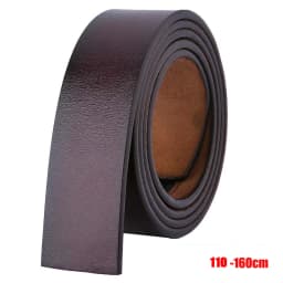 110 - 140 150 160cm Belts No Buckle 3.5cm Width 100% Real Genuine Leather Belt Body Men Plus Size Belt Cowboy Strap Brown Black