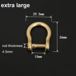 1piece Solid Brass Carabiner D Bow Shackle Slot Screw Removable Fob Key Ring Keychain Joint Connector Buckle DIY Hardware