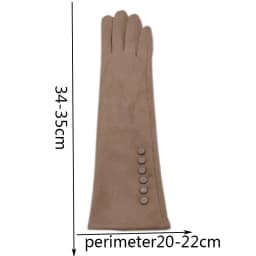 Gloves winter ladies gloves suede long 35CM arm suede fashion suede touch screen thick black gray beige dark blue brown light gr