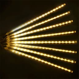 Meteor Shower Garden String Lights 50cm 8 Tubes Outdoor Raindrop Icicle Curtain Christmas Fairy Lights Wedding Party Tree Decor