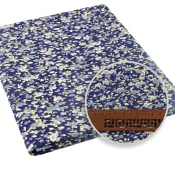 Teramila Grid Pattern Navy Blue Floral Plain Cotton Printed Patchwork Cloth Fabric for Art Sewing DIY Handmade Crafts Needlework