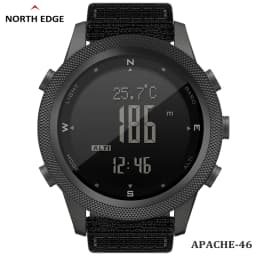 NORTH EDGE APACHE-46 Men's Digital Watch Sports Swimming Waterproof 50M Altimeter Barometer Compass World Time Wristwatch Clock