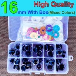 30pcs/Box Clear 3D Glitter Safety Eyes For Toys Puppet Crochet Plastic Safety Toy Eyes Mix Size 9/10/12/14/16mm Amigurumi