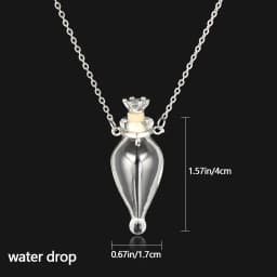 New Glaze Vial Necklace Openable Water Drop Heart Shape Perfume Bottle Pendant Steel Chain Necklace Oil Diffuser Vial Jewelry