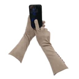 Gloves winter ladies gloves suede long 35CM arm suede fashion suede touch screen thick black gray beige dark blue brown light gr
