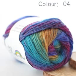 100% Wool Yarn Rainbow Color for Hand Knitting Crochet Plush Thickness Lanas Thread DIY Soft Scarf Shawl Sweater