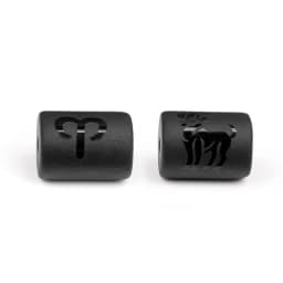 12 Zodiac Beads Charms Matte Black Onyx Constellation Beads Cylinder Pendant For DIY Making Jewelry Findings Bracelets Neckalces
