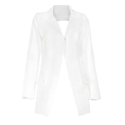 Cardi B Outfit Lace Up Blazer Backless 2 Piece Pants Set Tassel Eyelet Embellished Buckle V Neck Outwear Sexy Mesh Pants