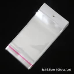 100pcs Transparent Self Adhesive Plastic Storage Bag OPP Poly Pack Bag With Hang Hole Retail Packaging Pouches Beads Jewelry Bag