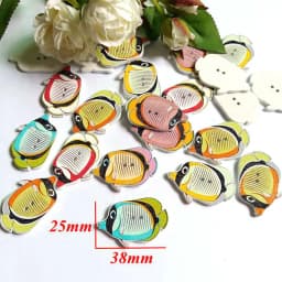30PCs/lot Ocean Series Buttons for Sewing Decorative Buttons Scrapbooking Crafts Clothing Accessories Wooden Buttons
