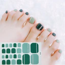 22Tips/Sheet Nail Sticker Adhesive Toenail Art Polish Tips French Glitter Sequins Nail Wraps Strips Easy Toenail Sticker