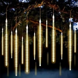 Meteor Shower Garden String Lights 50cm 8 Tubes Outdoor Raindrop Icicle Curtain Christmas Fairy Lights Wedding Party Tree Decor