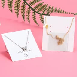 100pc Transparent Necklace Card Chain Collect Self-Stick Plastic Bags For Packaging Small Businesses Gift Jewelry Holder Display