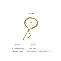 Yhpup Minimalist Chain Stainless Steel Bracelet Statement 18K Gold Color PVD Plated Metal Trendy Jewelry Waterproof