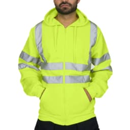 Men Reflective Stripe Hooded Jacket Patchwork Hoodies Road Work High Visibility Pullover Workwear Coat Color Block Hooded Tops