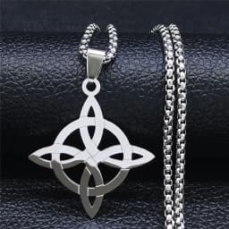 Stainless Steel Witchcraft Witch's Celtic Knot Geometry Necklace Men/Women Wicca Necklaces Witch Jewelry nudo de bruja N4273