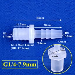 5~200pcs G1/8 1/4 Thread To 2.8~12mm PP Pagoda Direct Connector Aquarium Tank Air Pump Adapter Irrigation System Pipe Hose Joint