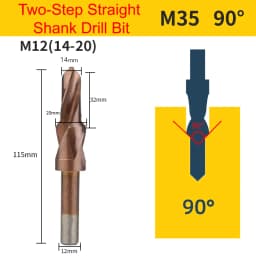 M35 Cobalt Two Stage Step Drill Bit M3-M12 Screw Counterbore Twist Countersink Drill For Stainless Drilling And Chamfering
