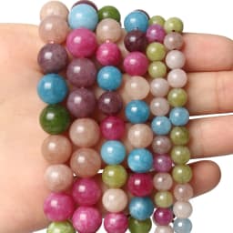 Natural Stone Beads 4 6 8 10mm Turuoqises Lava Amazonite Agates Amethysts Round Beads for Jewelry Making DIY Handmad Bracelet