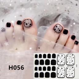 22Tips/Sheet Nail Sticker Adhesive Toenail Art Polish Tips French Glitter Sequins Nail Wraps Strips Easy Toenail Sticker