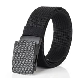 3.8cm outdoor nylon belt, black alloy automatic buckle, all-match striped men's belt, sports breathable
