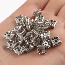 50pcs Brass Crystal Rhinestone Spacer Beads 4/6/8mm Gold Silver AB Color Rondelle Jewelry Makings Findings Bracelet Accessories