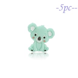 Cute-Idea Baby Silicone Mini Koala Bead 5pcs DIY Infant Chewable Teething Pacifier Chain Toys Accessories Food Grade Baby goods
