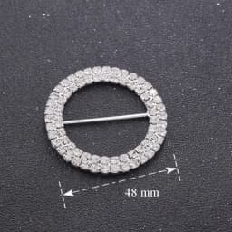 CUIER 1piece 48mm 75mm Round Full Rhinestone Crystal Buckle for Cloths Shoes Belt Appliques for DIY Accessories Clear