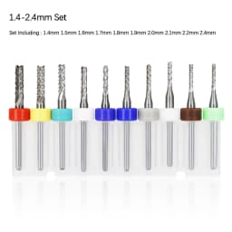VACK 10Pcs/lot Endmill 0.5-3.175mm Corn Carbide Tungsten PCB Milling Cutter Set PCB Machine Router Bit Engraving End Mill Tools