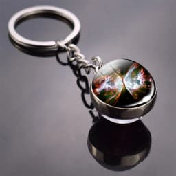 Helix Nebula Planet Keychain The Andromeda Galaxy Art Picture Glass Ball Pendent Keychain Star Keyring Astronomy Gift
