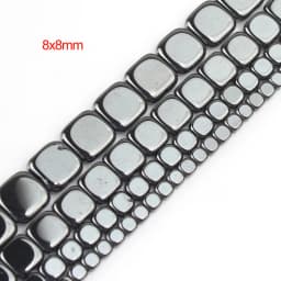 Natural Stone Hematite Beads Flat Round Disc Oval Heart Square Circle Loose Spacer Beads For Necklace Bracelet Making